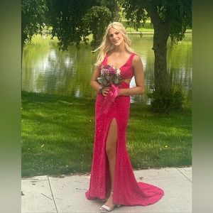 barbie pink hebeos prom dress